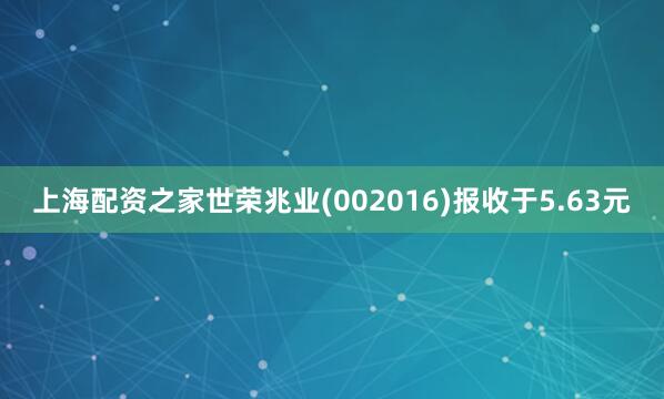 上海配资之家世荣兆业(002016)报收于5.63元